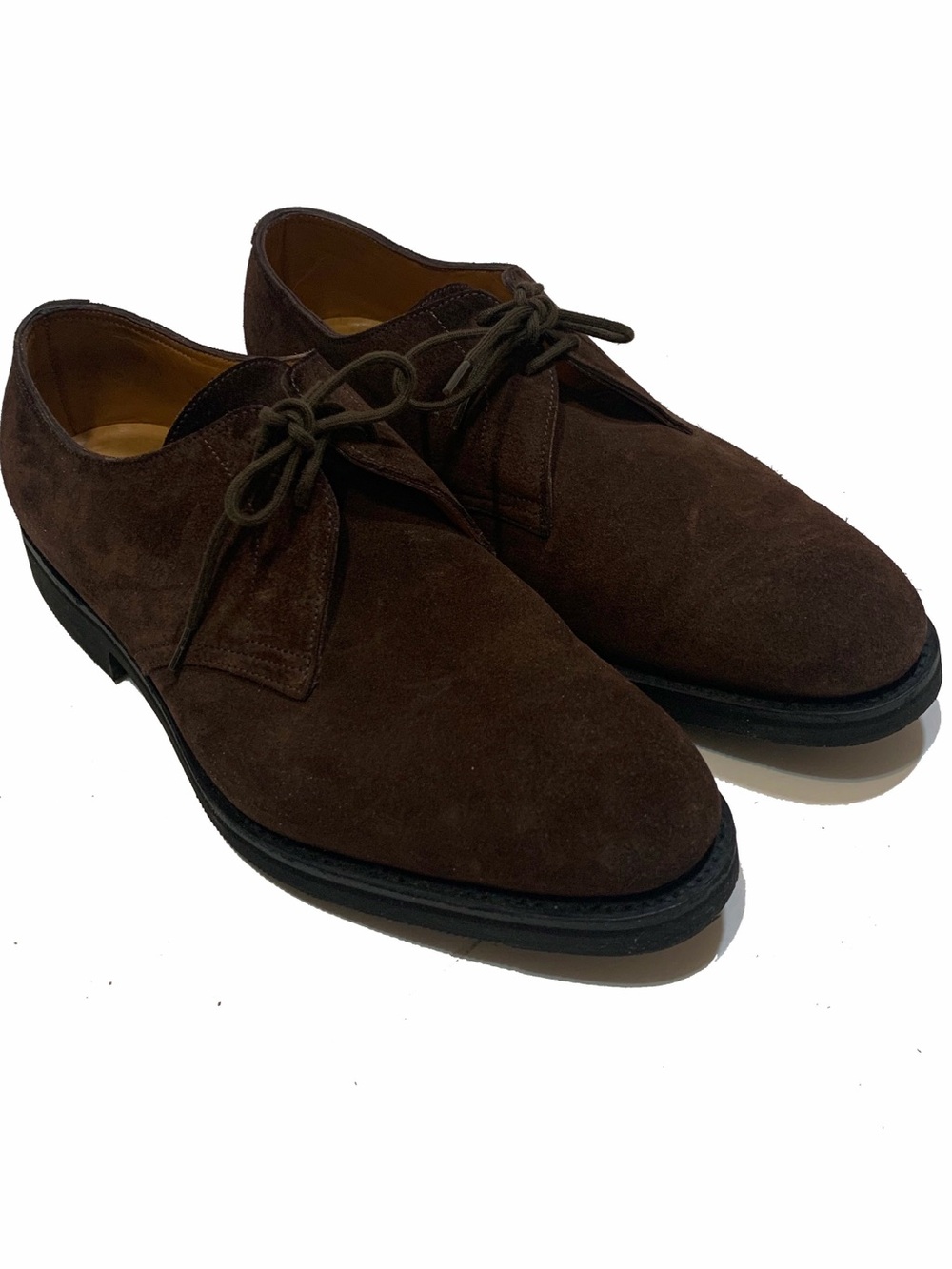 John Lobb Derby suede shoes in dark brown